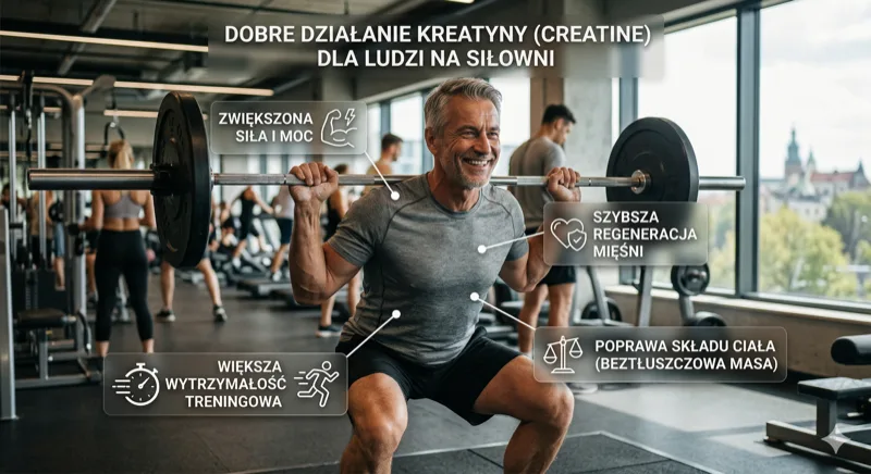 Opakowanie czystego monohydratu kreatyny - najlepiej przebadanego suplementu dla osób po 50-tce