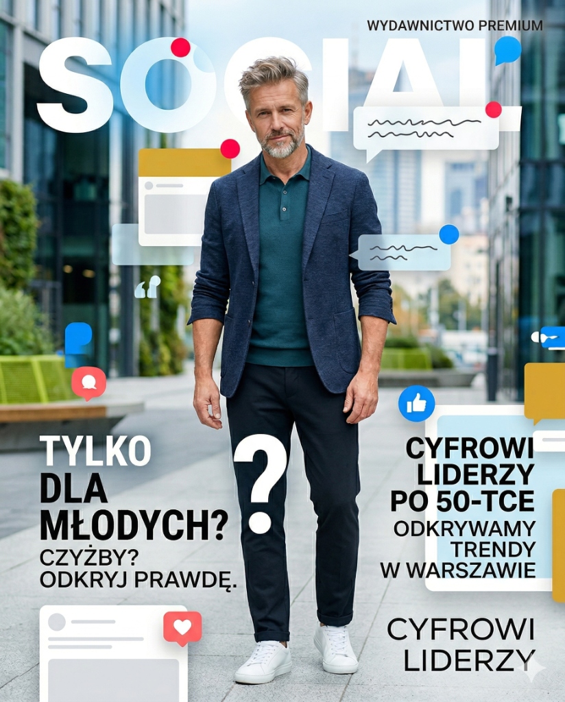 Cyfrowi Liderzy po 50-tce - tekstowa grafika edukacyjna