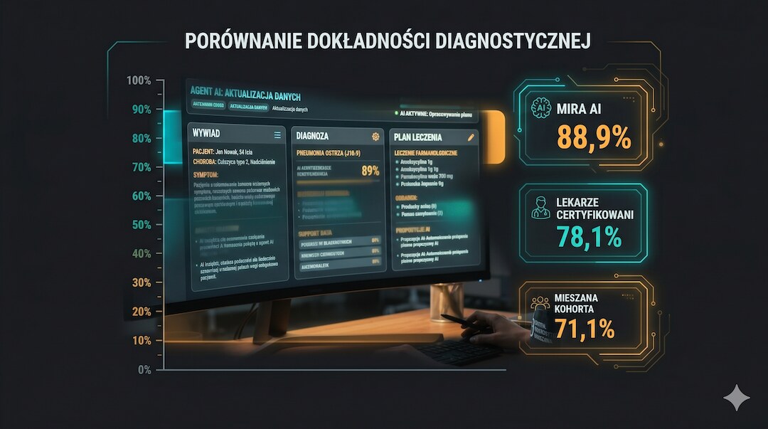 Wykres porównujący trafność MIRY i lekarzy