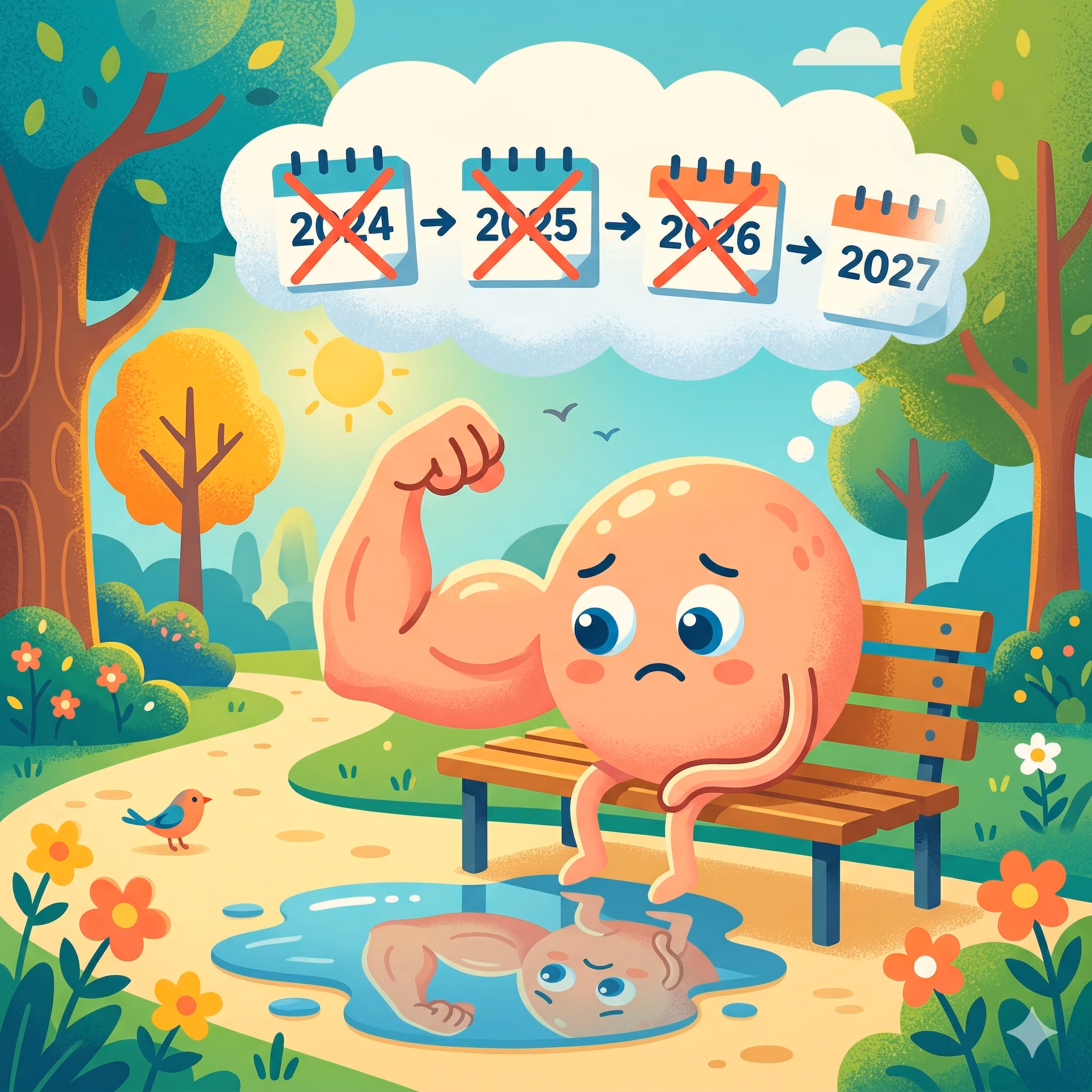 Ilustracja motywacyjna dotycząca powrotu do formy po 50-tce