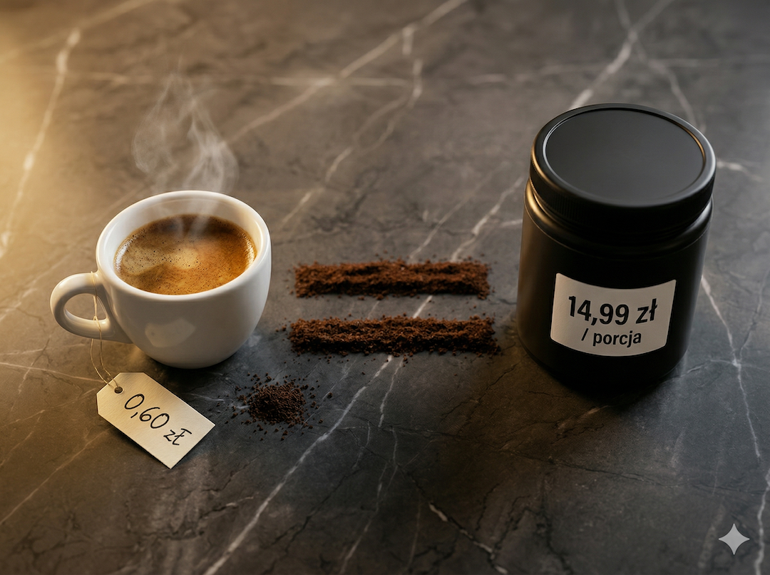 Metka cenowa przy kawie i pre-workoucie — proste porównanie kosztów