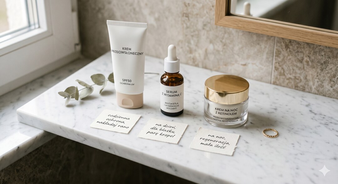 Produkty do pielęgnacji skóry po 50-tce — SPF, witamina C, retinol