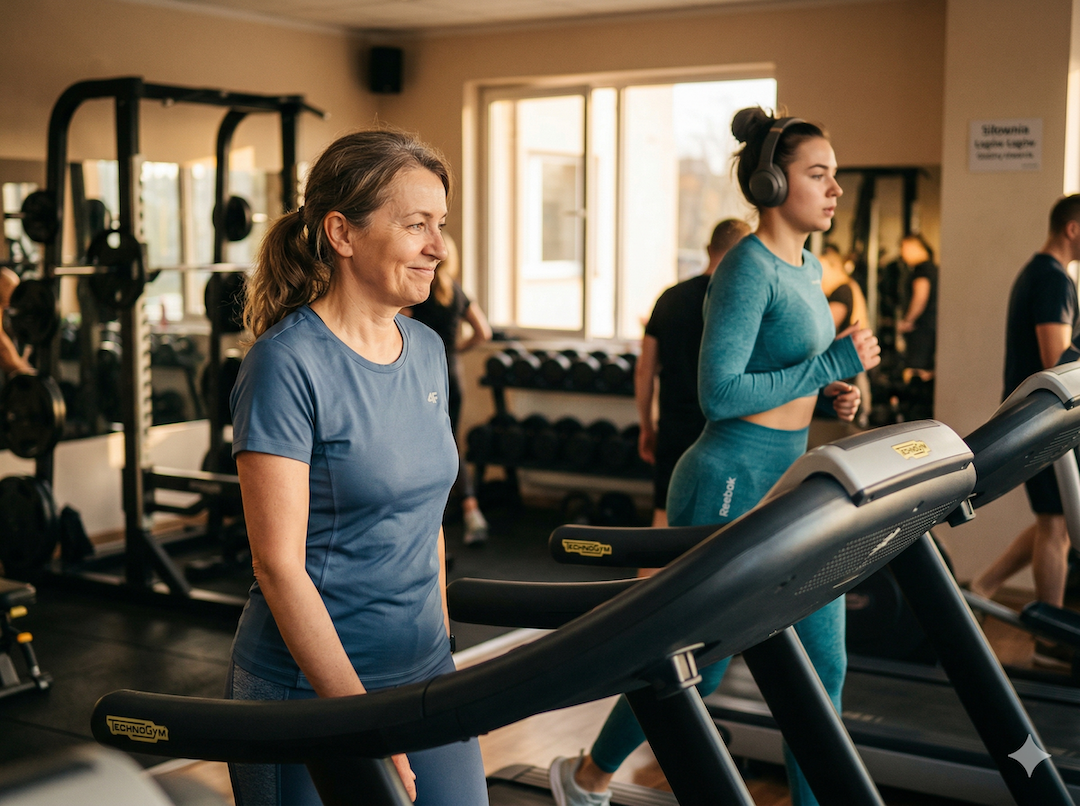 Rozgrzewka na bieżni przed treningiem siłowym