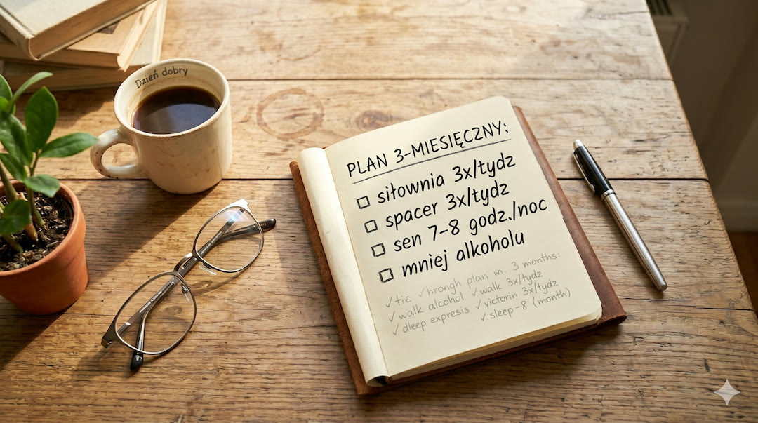 Notatnik z 12-tygodniowym planem poprawy stylu życia