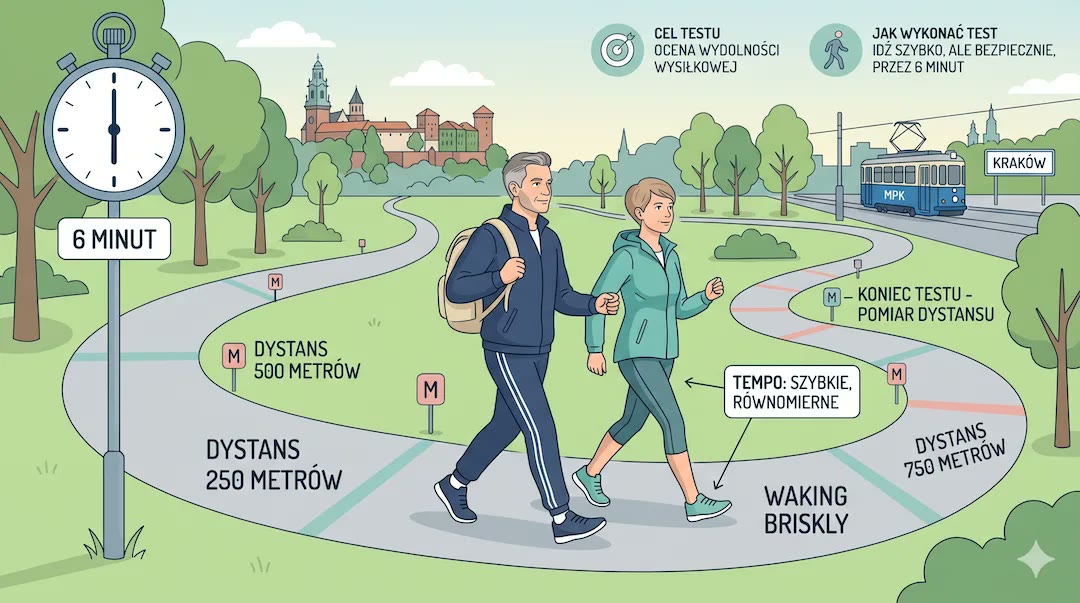 Schemat testu 6-minutowego marszu